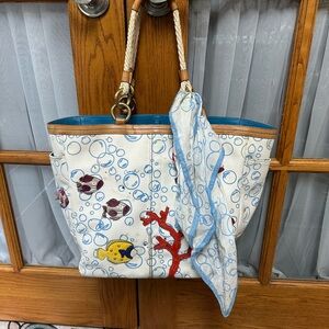 Coach large beach tote. With a scarf to use.